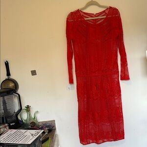 Free People Red Lace Dress
